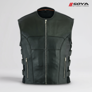 Leather Swat Style Motorcycle Leather Vest